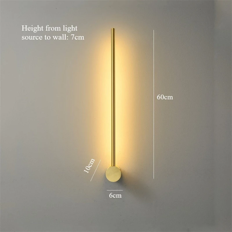 8W LED lange strip wandlamp acryl lampenkap, 60cm smeedijzeren