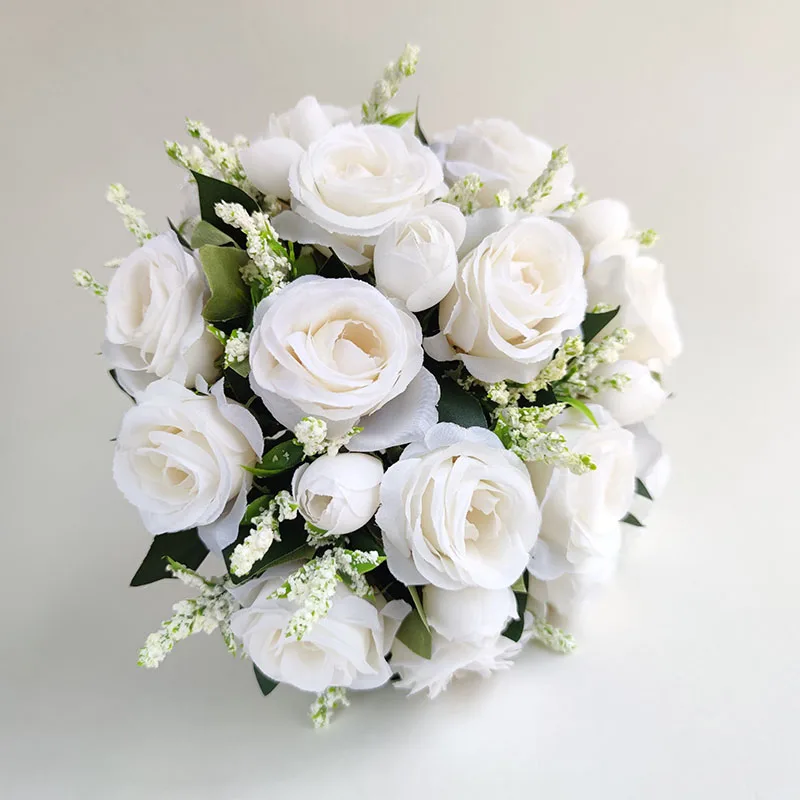 Wedding Accessories Bride Bouquet Groom Boutonniere Corsage Artificial Flowers Silk Peonies Roses Bridesmaid Bouquet Party Decor