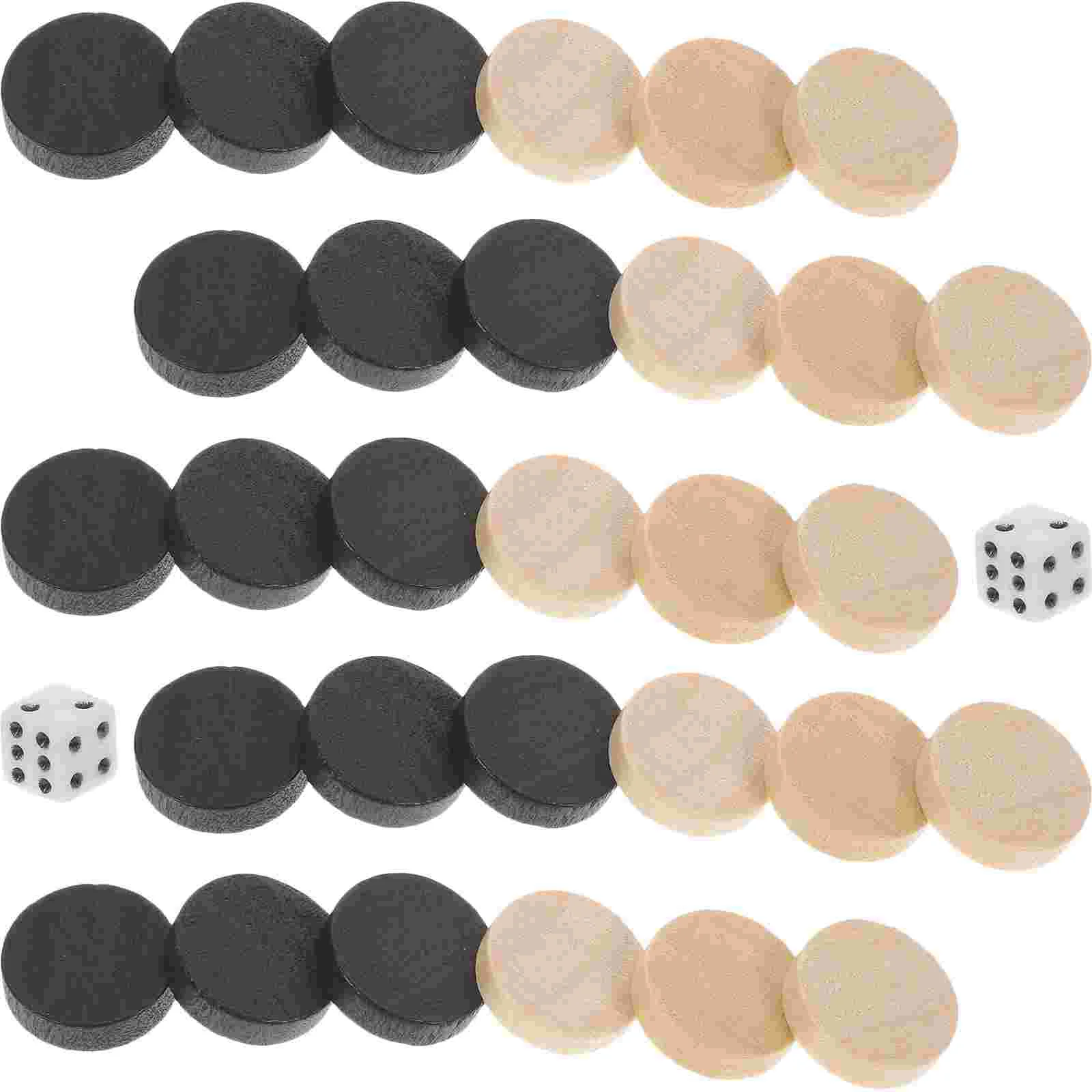 Board Game Wooden Backgammon Chips Checkers Board Game Pieces Draughts Replacement Pieces Dices Chess Flying