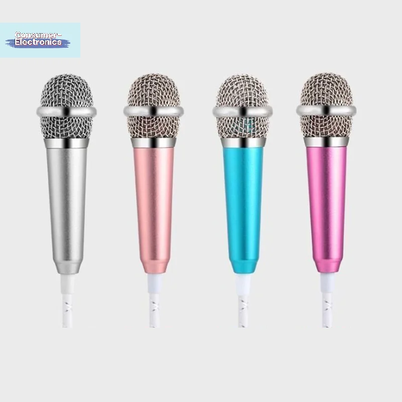 【1Pc 마이크 휴대용 스테레오 스튜디오 마이크 KTV 가라오케 미니 마이크 스마트폰 노트북 PC 데스크탑 핸드헬드 오디오】