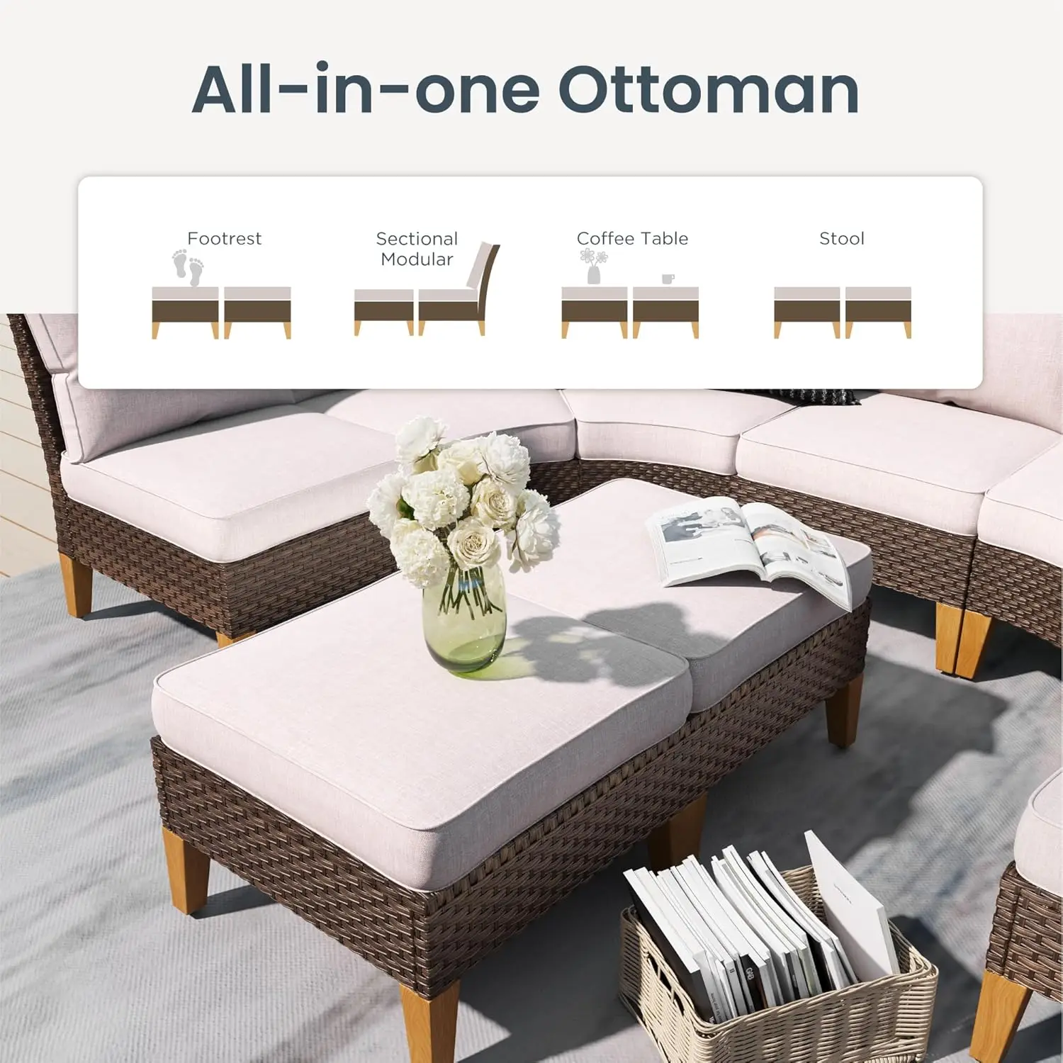 5-Piece Wicker Patio Furniture Set 6