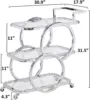 Home Bar Serving Carts 3 Tier Kitchen Carts on Wheels Mobile Bar Carts for Home Kitchen Dining Room Living Room Party, Chrome 3