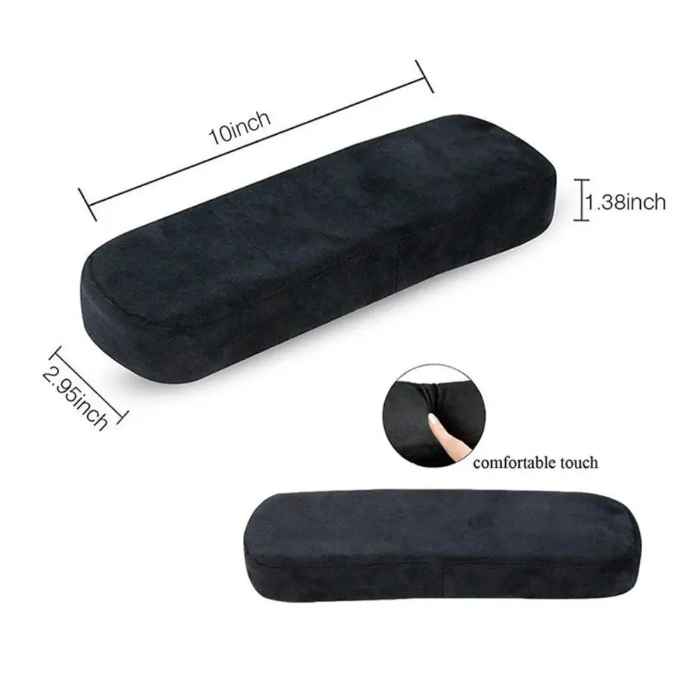 Memory Foam Chair Armrest Pads Fixed Buckle Black Arm Rest Cover Cushion Pad Forearm Pressure Relief Armrest Pads Cover