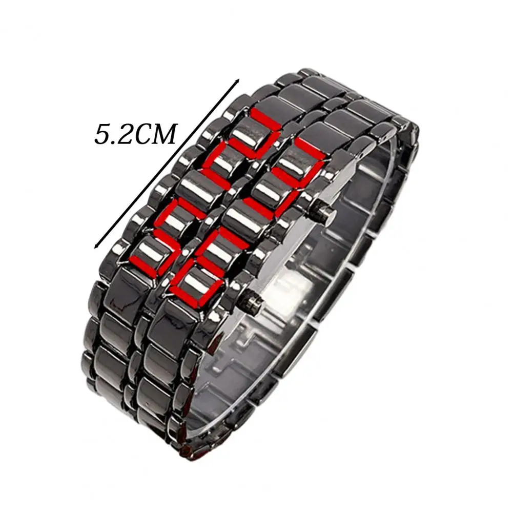 Digital Watch Large Screen Electroplated High Accuracy Decorative Cool Style Individual Stainless Strap Men Wristband