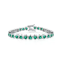 Bracelet jonc tendance en or 14 carats avec cœur et diamant de laboratoire de 4 mm, pour femme, idéal pour fiançailles, mariage, bijoux de fête, cadeau 5