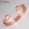 Vinterly Pure Copper Bracelets Magnetic Flower Adjustable Open Cuff High Magnets Bangles 10mm Wide Resizable Jewelry for Women 1