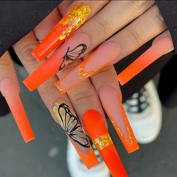 Butterfly Nail Tips 24pc
