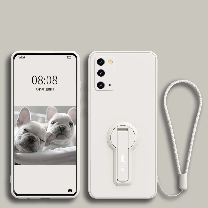 Premium Liquid Silicone Phone Case with Holder and Screen Protector - Sleek and Durable Cover