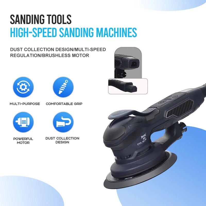 350W 220V 5.0mm Woodworking Corner Sanding Machine Track Motor Electric Multifunctional Car Polishing Machine Vacuum Head Putty