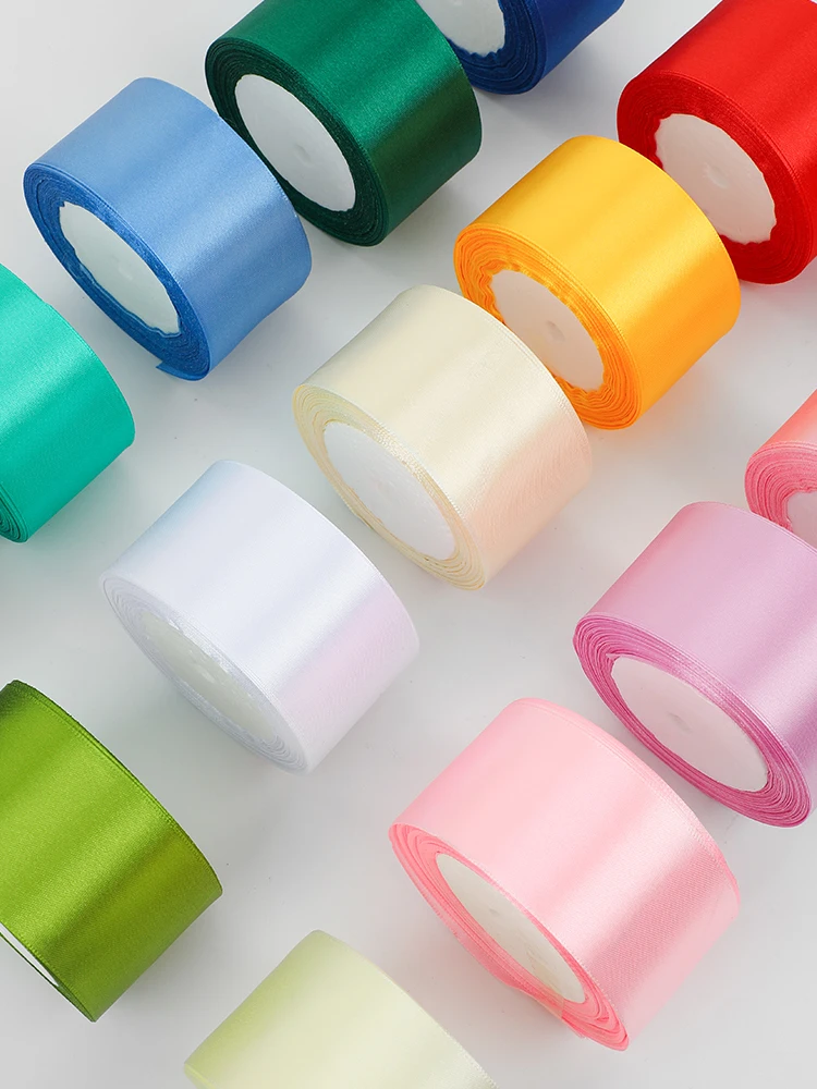 25Yards/Roll 5cm Satin Ribbons DIY Handmade Bows Crafts Fabric Christmas Halloween Birthday Party Gift Box Wrapping Tape satin ribbons satin ribbon ribbon decoration ribbon supplies wrapping ribbon fabric craft supplies