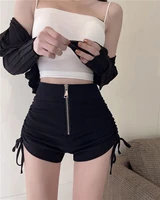 Womens Korean Drawstring Sexy Shorts Harajuku Zipper Lace-Up Yoga High Waist Pants Ladies Skinny Streetwear Shorts Plus Size - Image 4