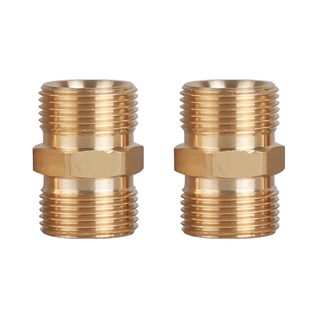 2Db Gyors Csatlakozó Autó Tiszta Nyomású Mosó Tömlőhosszabbító Metrikus Adapter Szilárd Sárgaréz Egyszerű Telepítés