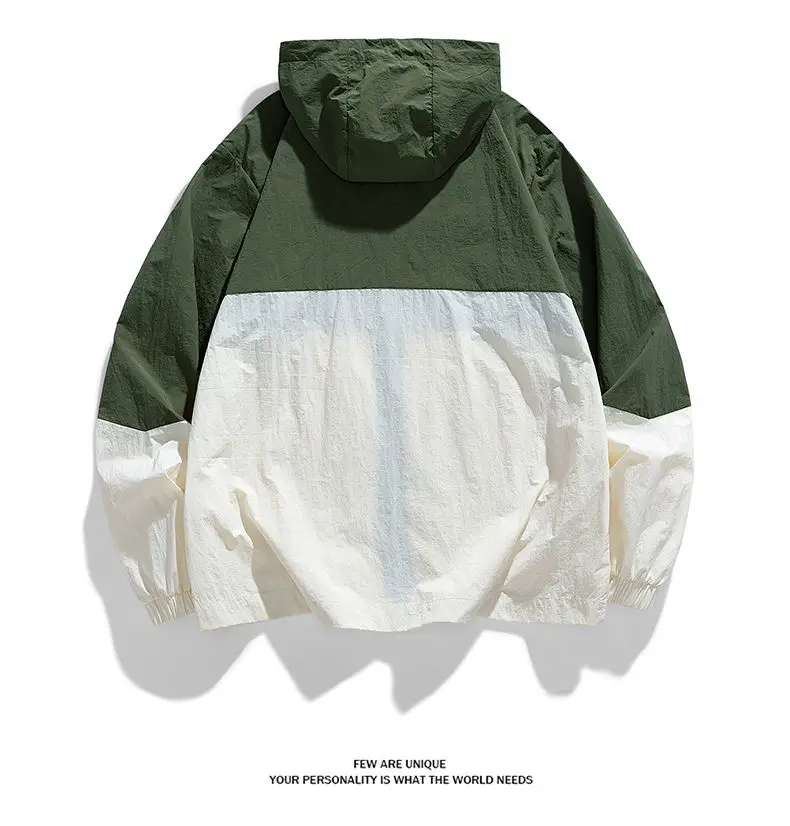 Men's Hoodie Sweatshirt Long Sleeve Jacket Thin Tops Summer Sun Protection Casual Loose Streetwear Fashion Outerwear New W146