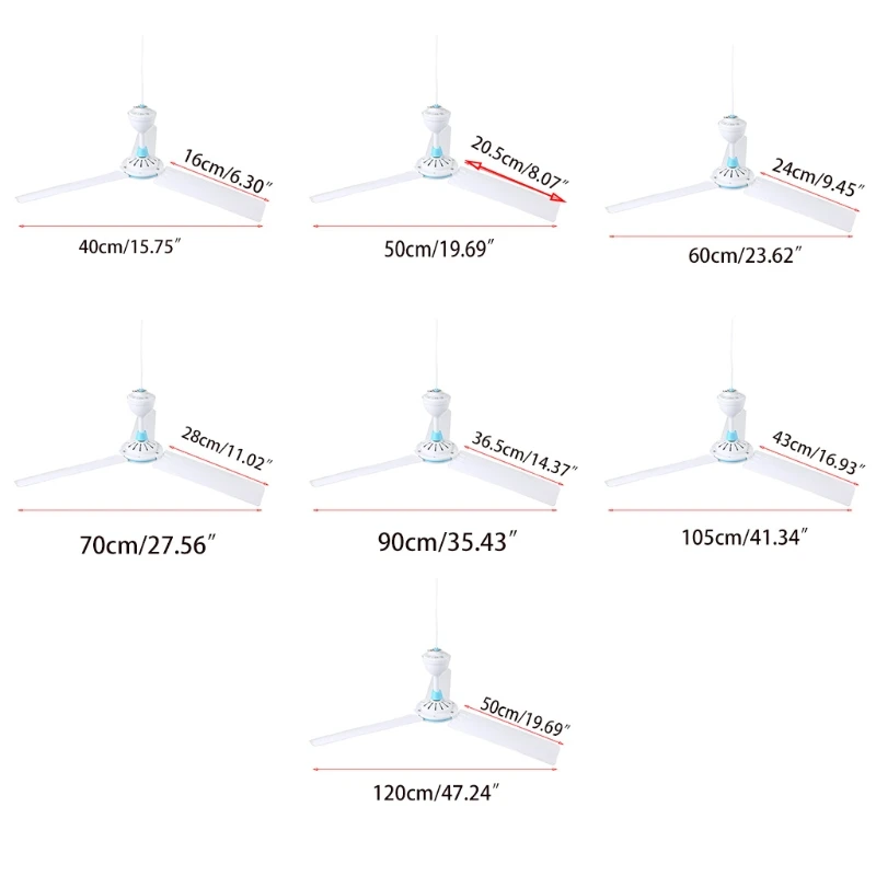 40cm 50cm 60cm 70cm 90cm 105cm 120cm AC 220V US Plug Ceiling Fan Hanging Fan On off switch for home and more K1KF cooling fan