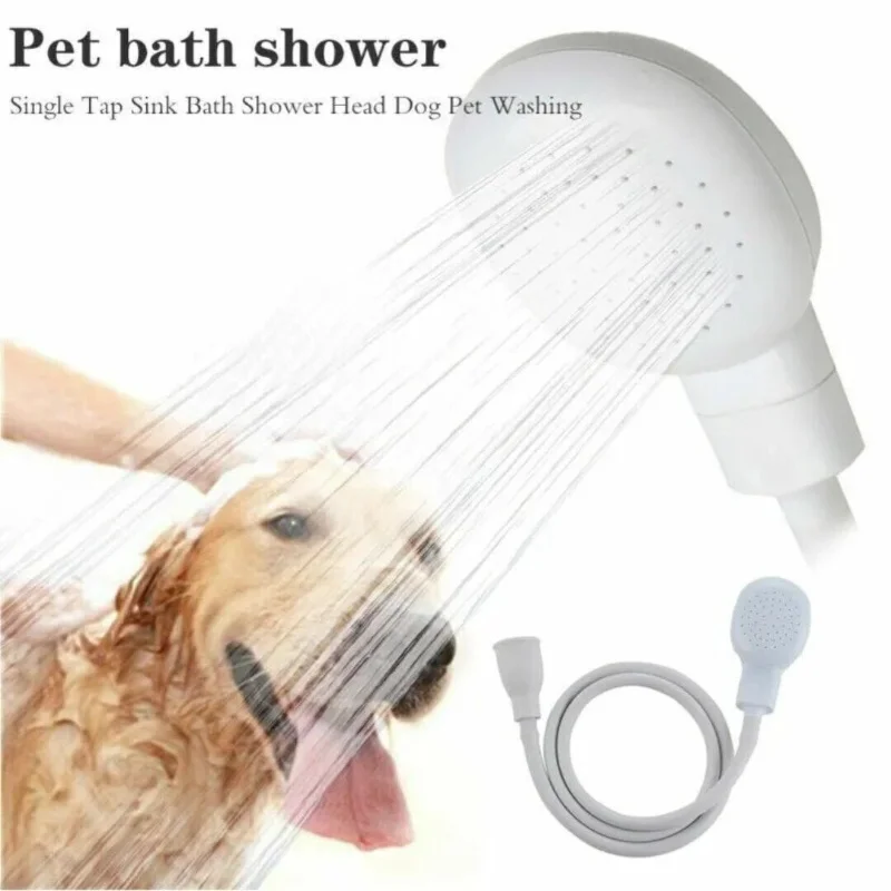 DogShowerHeadSprayDrainsStrainerPetBathHoseSinkWashingHair