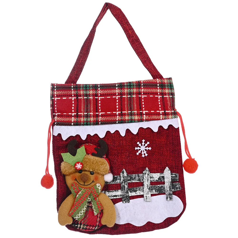1pc Christmas Apple Bag, Santa style apple bag with bell,Kids Gift