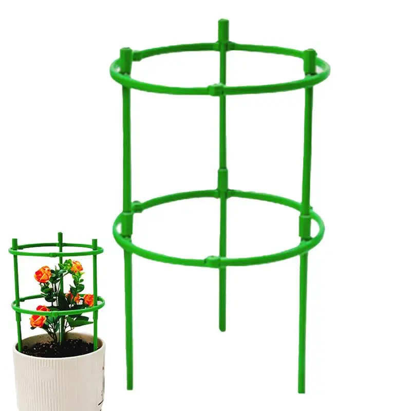 

Garden Plant Support Stake Pile Frame Flower Stand Holder Fixing Rod Bonsai Tool Garden Tomato Cage With Adjustable Garden Ring
