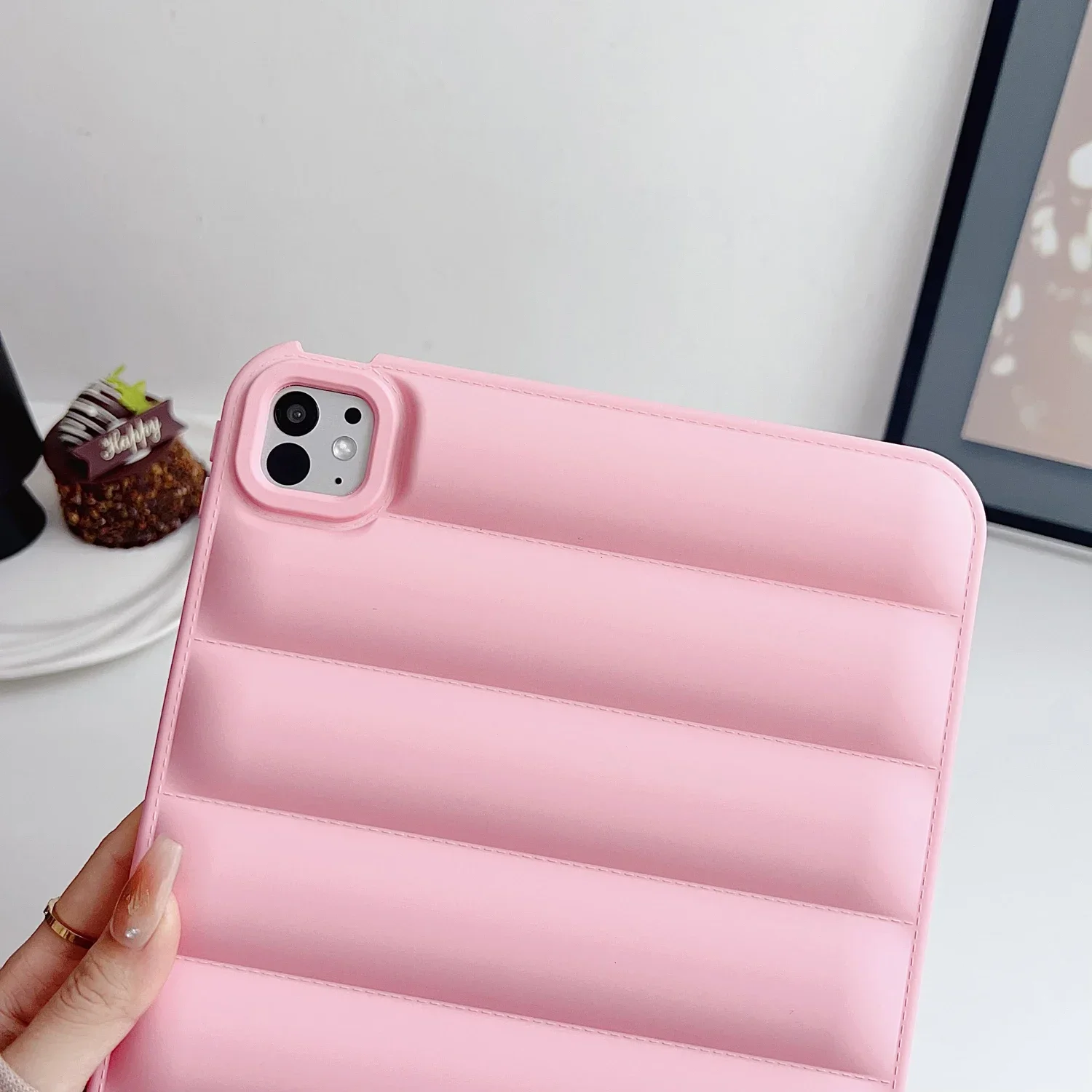 Soft Silicone Matte Tablet Case - Down Jacket Style Cover