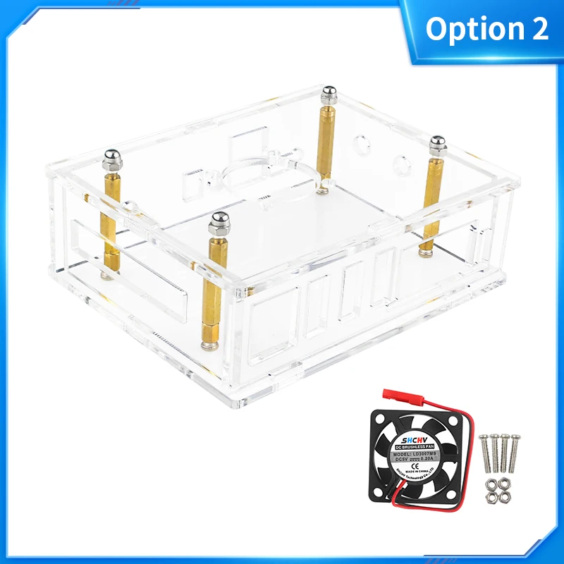 Orange Pi 5 Plus Acrylic Case Transparent Enclouse Clear Box Optional Copper Alu