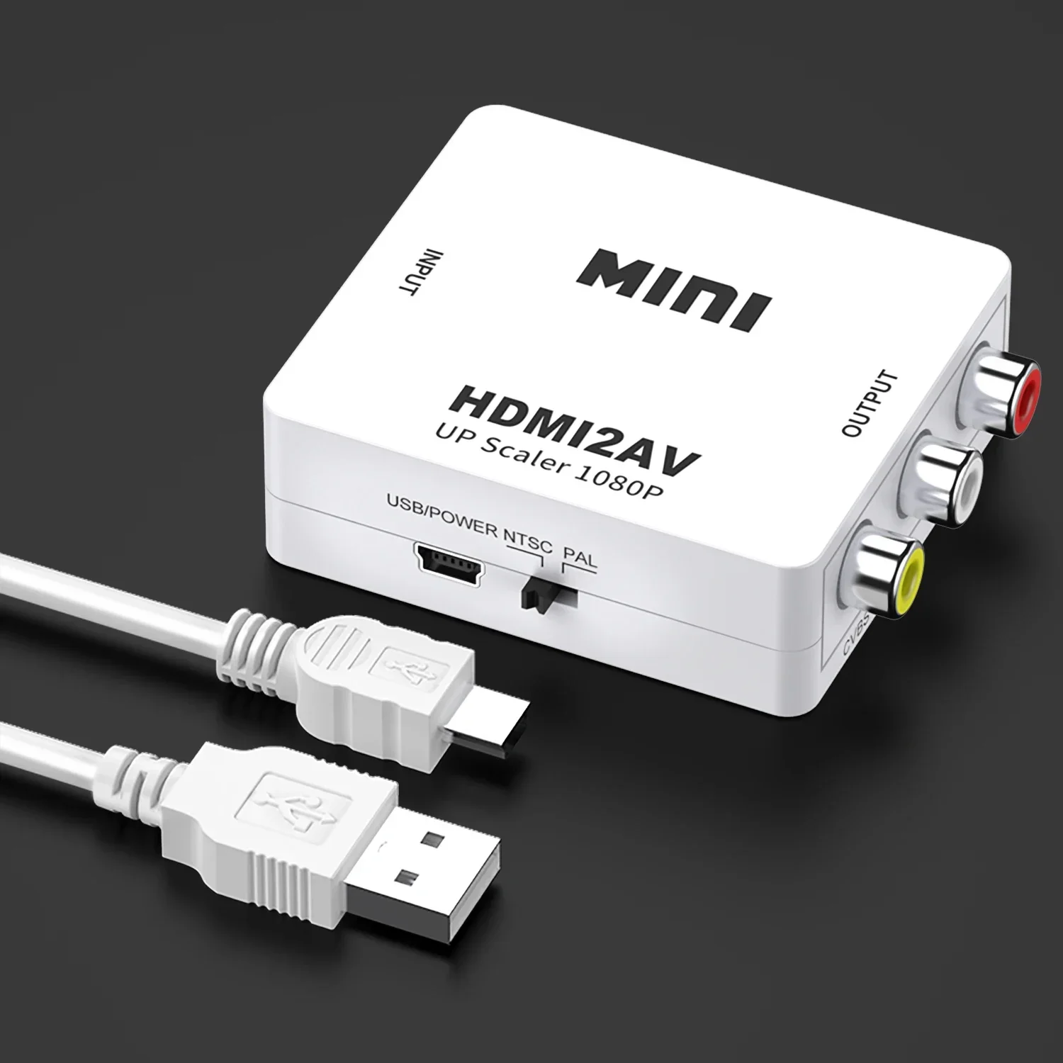 High-Resolution Mini HDMI to VGA with Audio Out Adapter