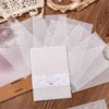JIANWU 10 Sheets Fog Light Series White Embossed Pattern Decor Material Paper Creative DIY Journal Collage Stationery 1