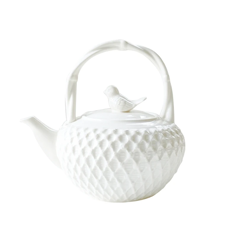 

High Temperature Ceramic Embossed Bird Woven Binaural Long Tray