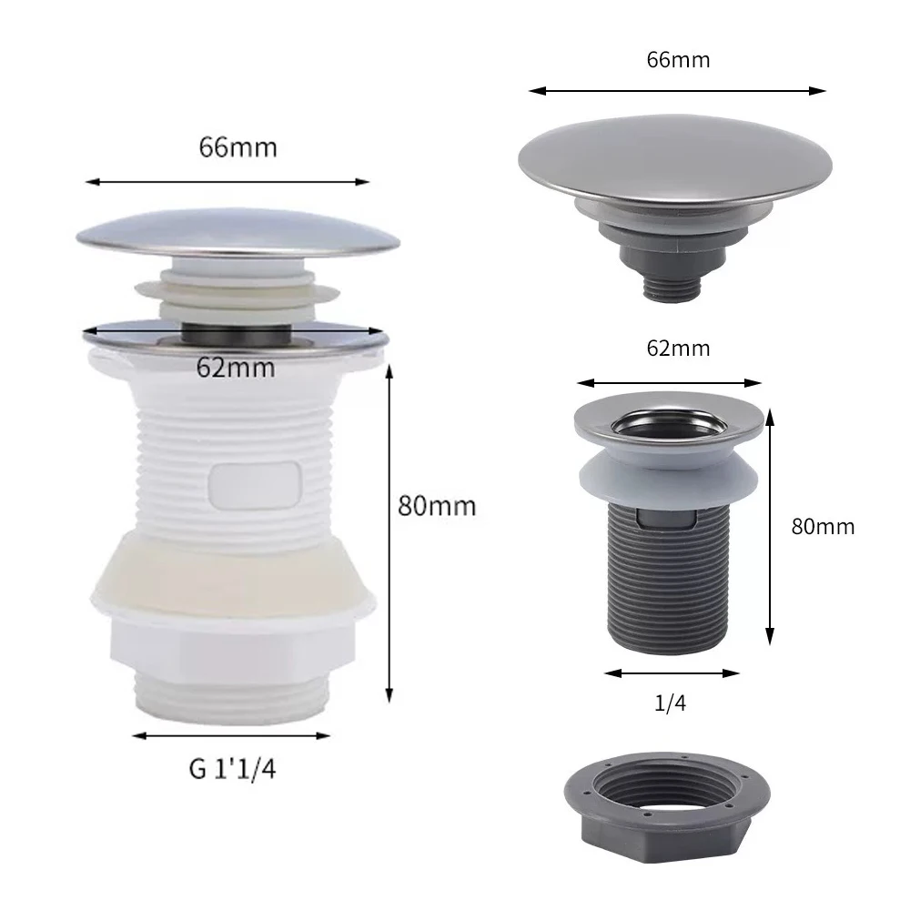 PP Basin Drain Bathroom Sink Pop Up Push Open Waste Filter Stopper Set Black Washbasin Hose Accessory Toilte Renovation drain filter drain stopper basin drain stopper silicone drain stopper drain strainer bathroom sink stopper bathroom sink plug washbasin drain plug basin sink drain sink drain pipe set