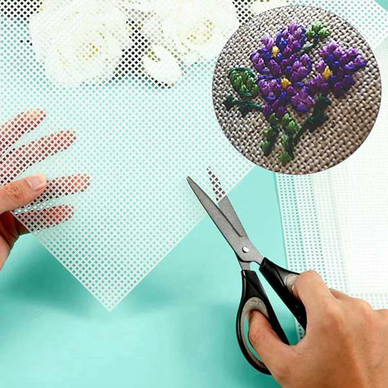 20 Sheets Plastic Canvas 13X10.2Inch 7CT Transparent Plastic Mesh Canvas Sheets For Embroidery Cross Stitch Mesh Durable