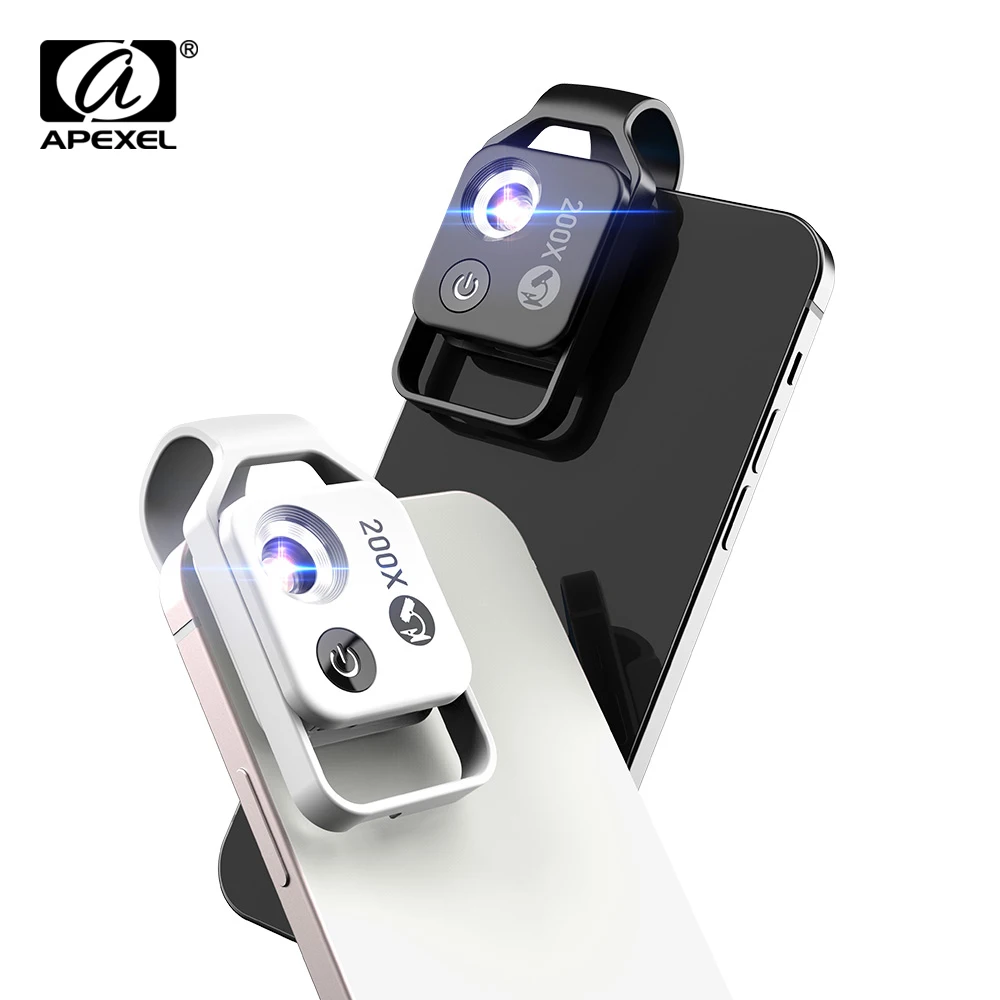 200X Mobile Microscope Lens with LED Light