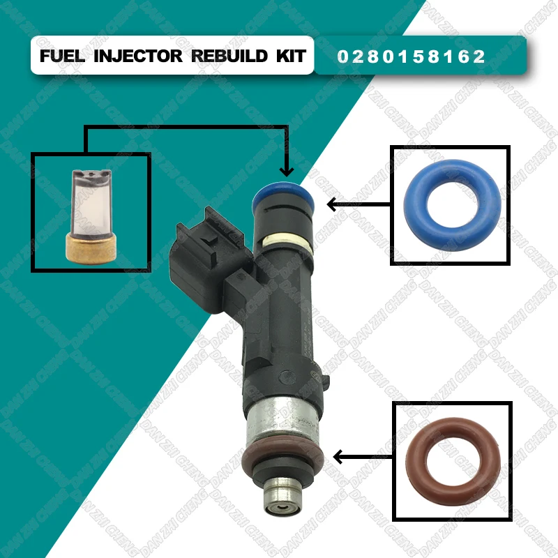 

Fuel Injector Service Repair Kit Filters Orings Seals Grommets For 2009 2010 2011 Mercury Mariner 2.5L 0280158162 9E5G-AA