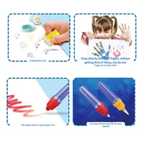 Magic Light Brush Drawing Set for Kids Mess Free LED Painting Station with Graffiti Seals and Coloring Pages Montessori Toys 4