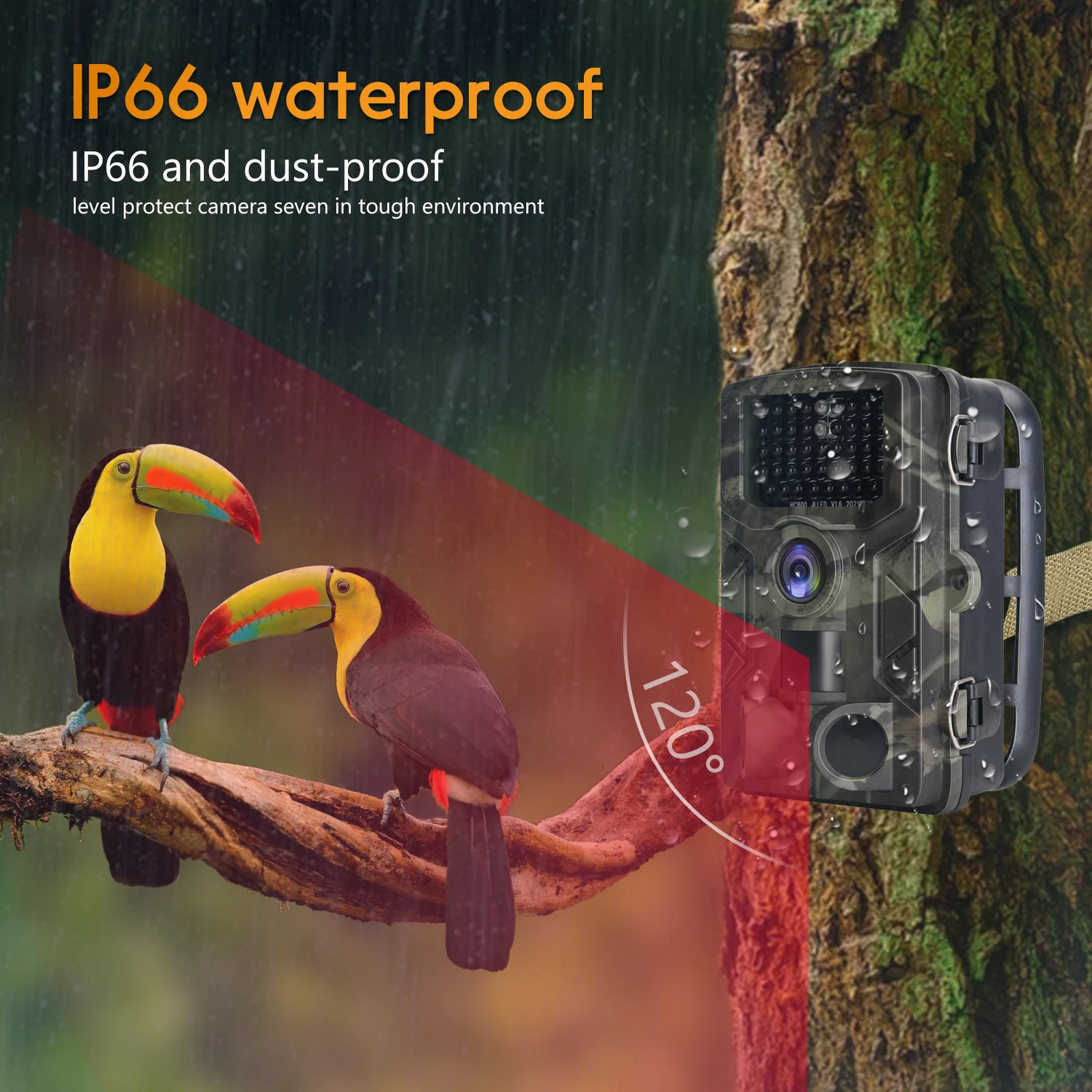 Trail Camera 24MP 1080P Wildlife Hunting Cameras Infrared Night Vision Photo Traps HC808A Wireless Surveillance Tracking Cams