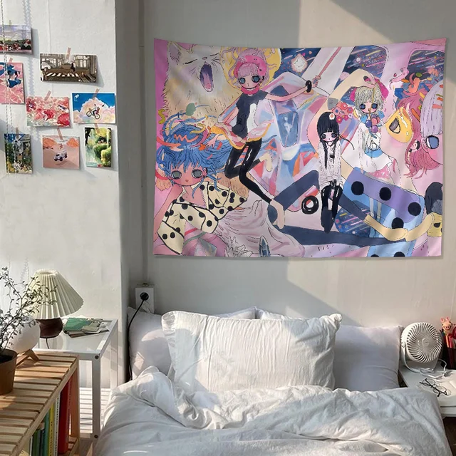 Tapisserie de dessin animé Aya Tokyo ano, art de la science-fiction, décor de chambre à la maison, conflicSheets muraux 3