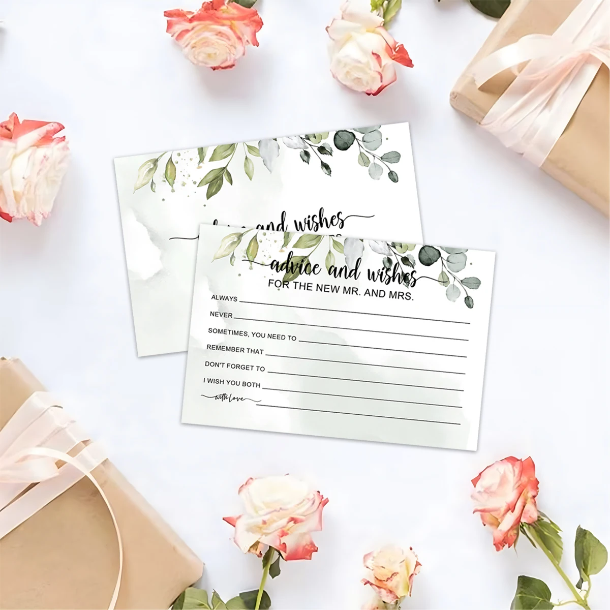 Greenery Wedding Advice Cards 5