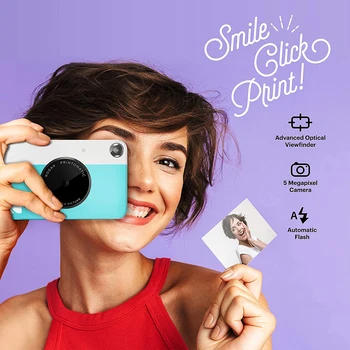 KODAK Fotocamera digitale con stampa istantanea a colori Printomatic Opzionale 20/40 Foto di carta fotografica Foto colorate Zink 2x3" PhotoPaper