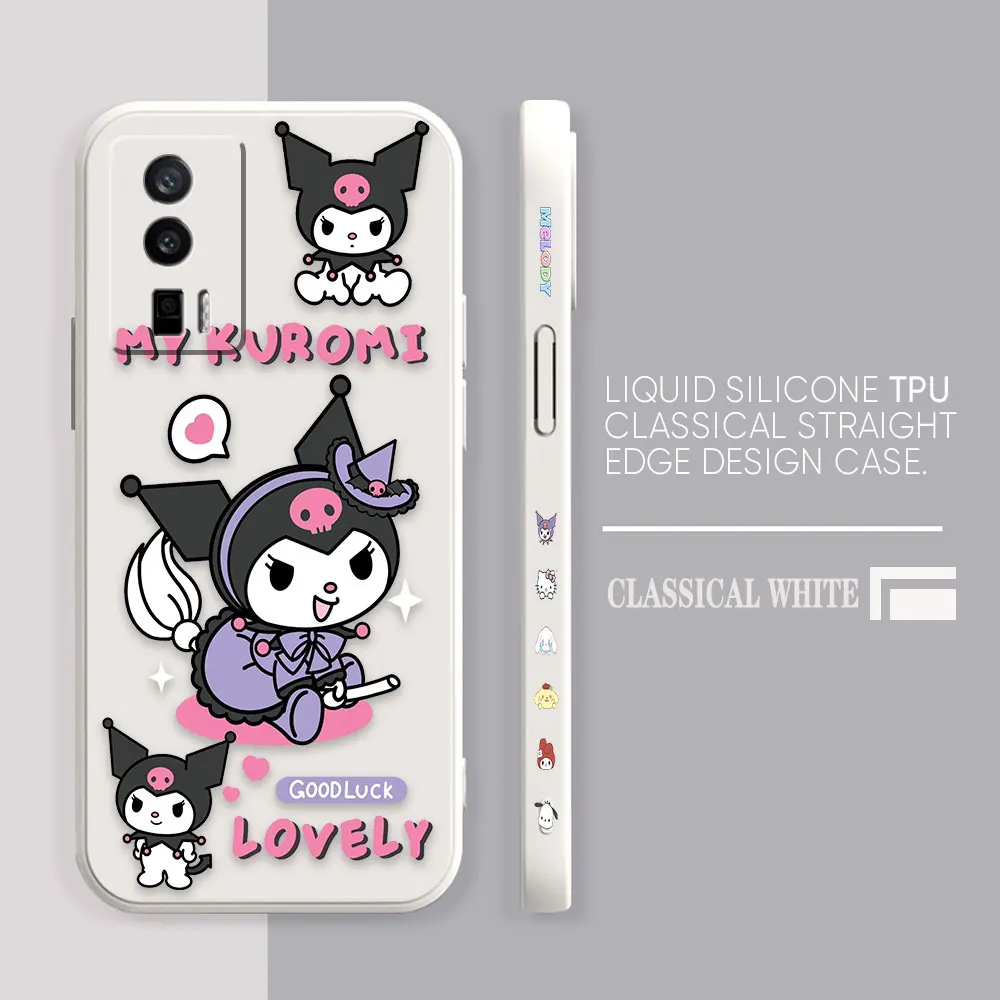 thumbnail image 1 of Case For Redmi K60E K50 K40S K40 K30 K20 10C 9 8A 8 10 Pro 4G 5G Colour Simple Liquid silicone Case Cartoon kuromi Cat, 1 of 5
