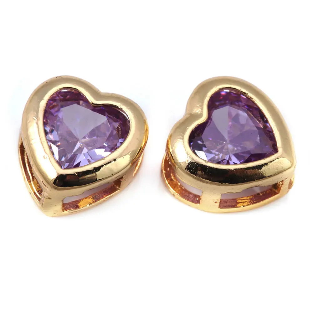 Pulsera de Abalorios de Brass de Oro 18K con Encantos de Corazón de Zirconia - details 11