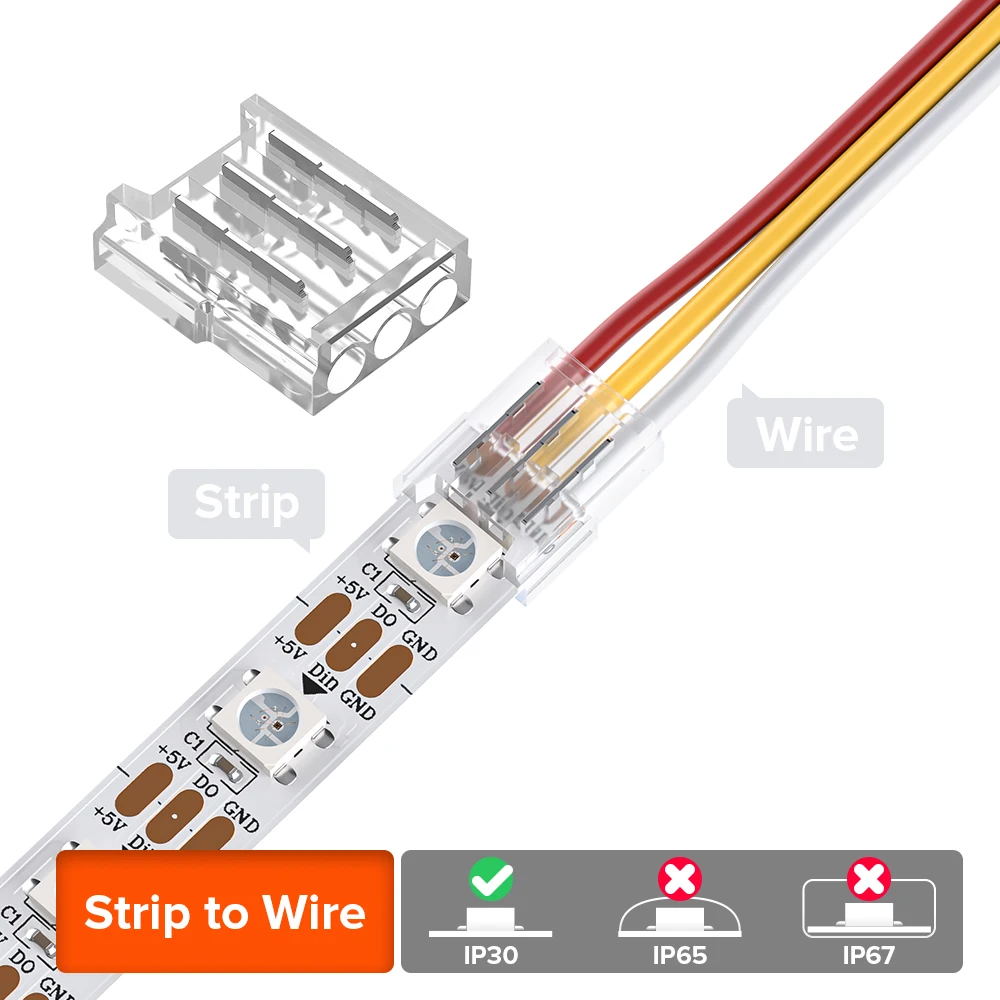 Led 5050 Strip Solderless Connector Ws2811 Led Strip Connector - Connectors Aliexpress