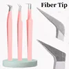 Lashes Tweezers with Fiber Tip Tweezers for Eyelash Extensions Professional Fiber Tips Eyelash Tweezers Eyelash Extensions 1