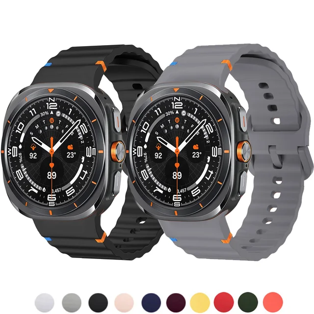 Bracelet pour Samsung Galaxy Watch 8 ultra 6/6 Classic/5 pro/4 44mm 40mm 43mm 46mm, Bracelet en Silicone correa Galaxy Watch 7 47mm 1