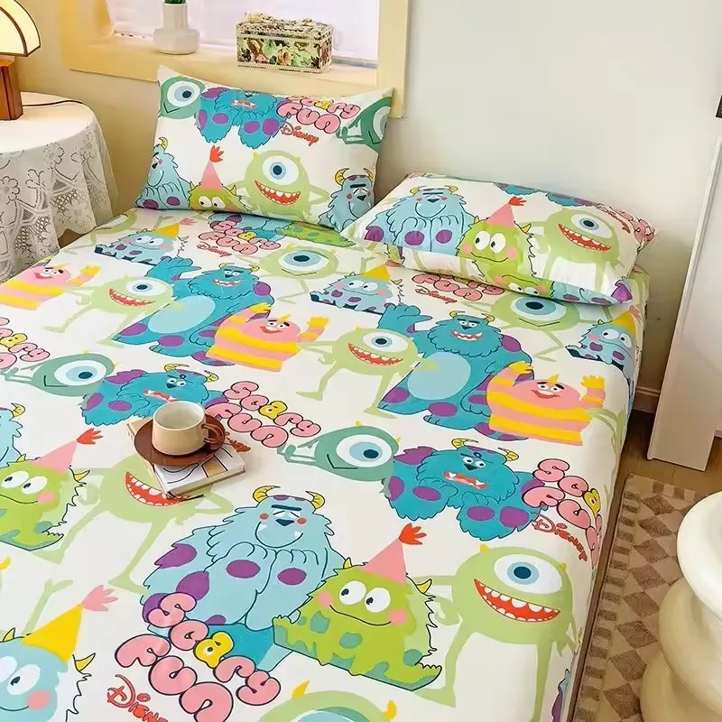 One Printed Single-piece Bed Hat ( Without Pillowcase) Mattress Cover Full Cover Dust-proof Anti-slip Bed Cover for All Seasons 2
