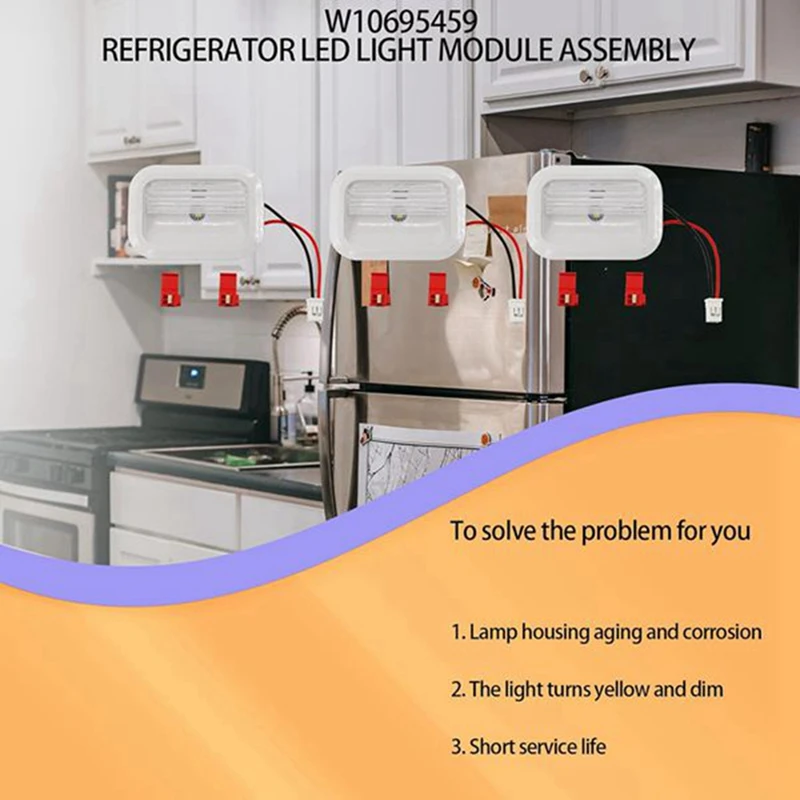 냉장고 LED 조명 모듈 부품 교체용, W10695459 W10843353 W11683243, W10660728 W10279030 W11205083, 2 개