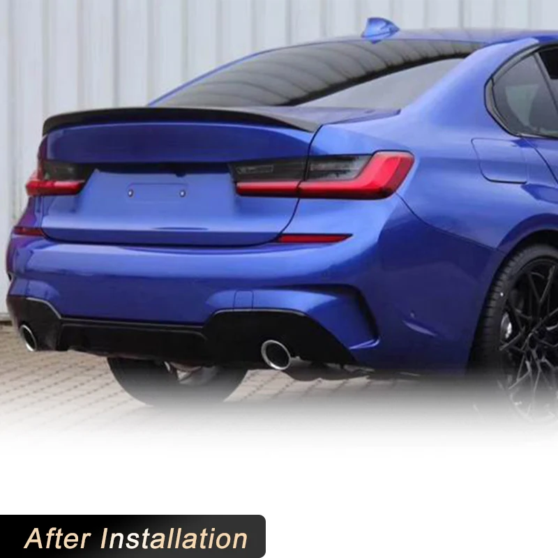 자동차 리어 트렁크 스포일러 윙, ABS 광택 블랙, BMW 3 시리즈 G20 G28 G80 M3 세단 2019 2023 리어 스포일러 부트 리드 윙 립