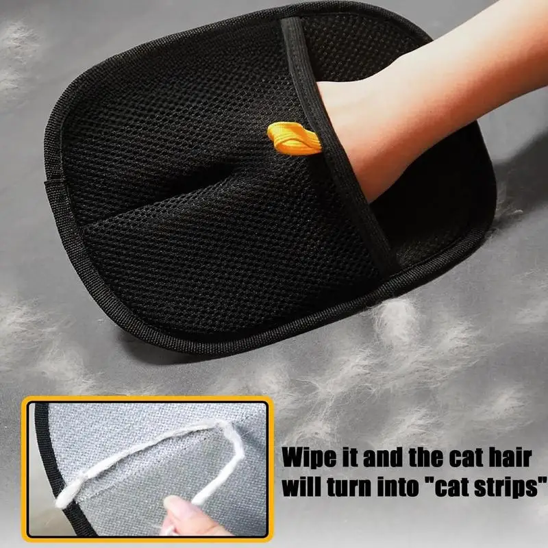 Pet Hair Removal Tool Reusable Static Removal Gloves Double-Sided Grooming Gloves for Pets Removes Pet Fur Hair for Carpets