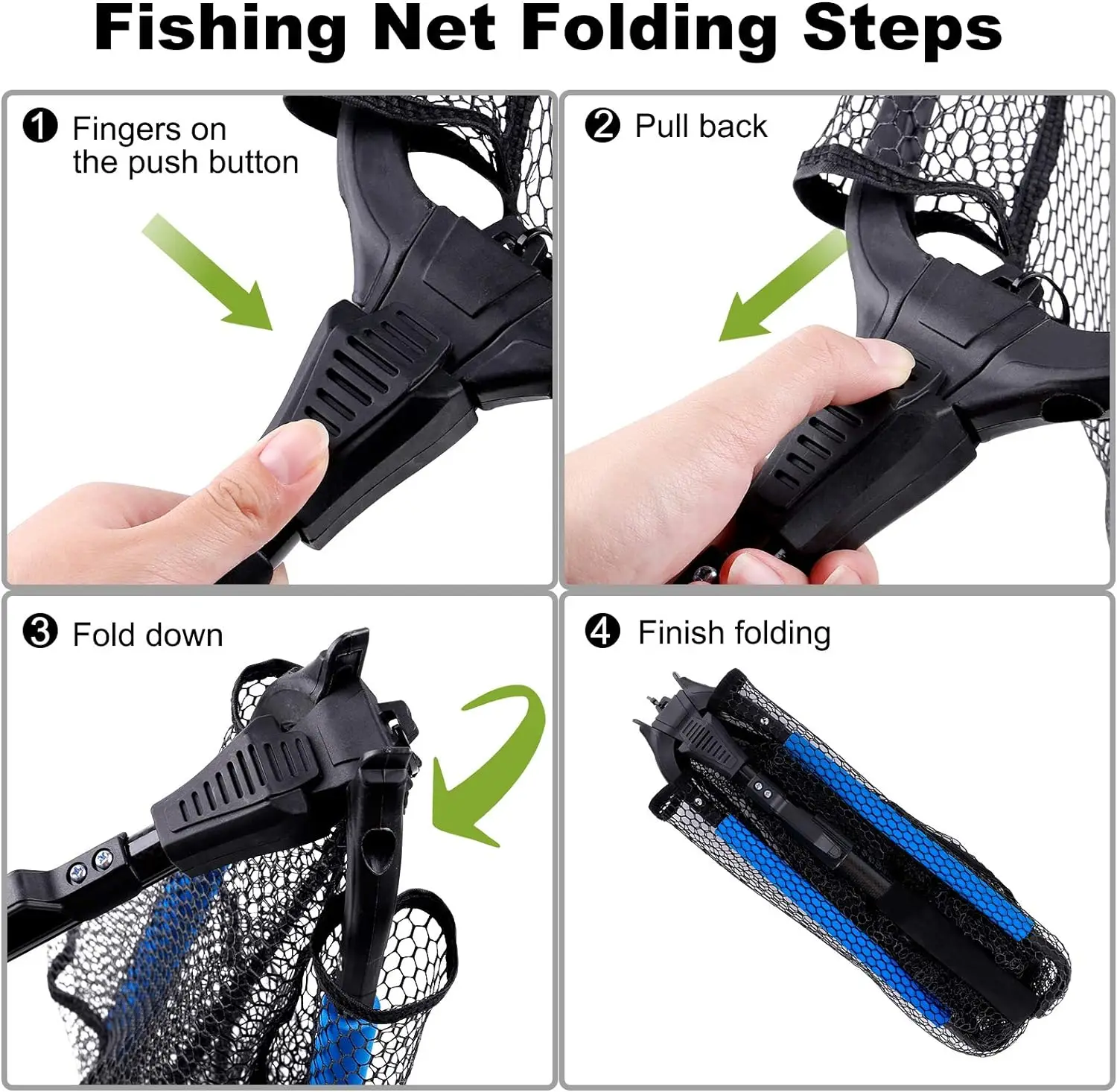 New Floating Fishing Net  Aluminium Alloy Foldable Telescoping Landing Net Retractable Handle Nylon Mesh Sea Fishing Accessorie 4