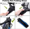 New Floating Fishing Net  Aluminium Alloy Foldable Telescoping Landing Net Retractable Handle Nylon Mesh Sea Fishing Accessorie 4