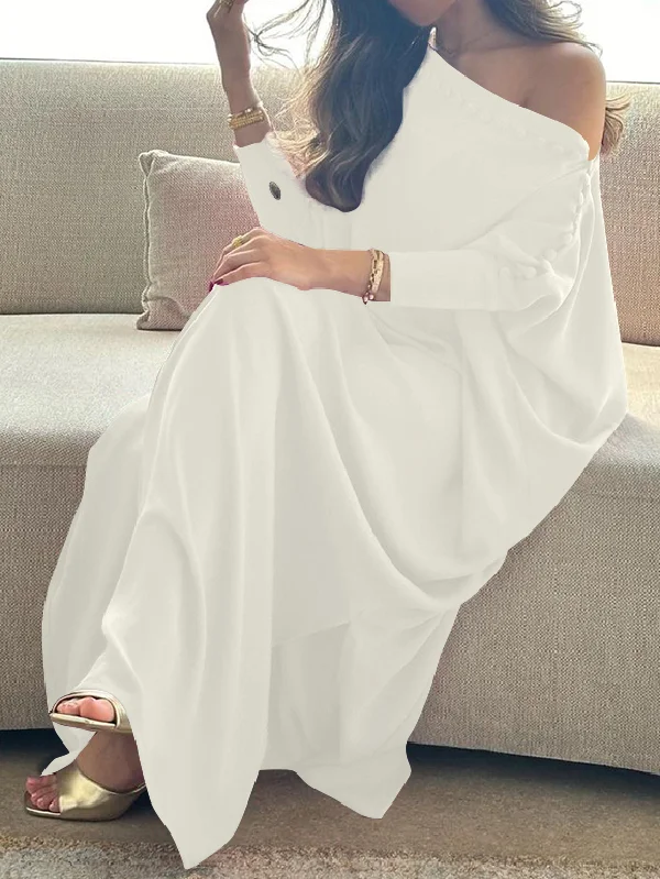 فستان Uoozee نسائي عتيق بلون سادة 2025 ربيع جديد ك...