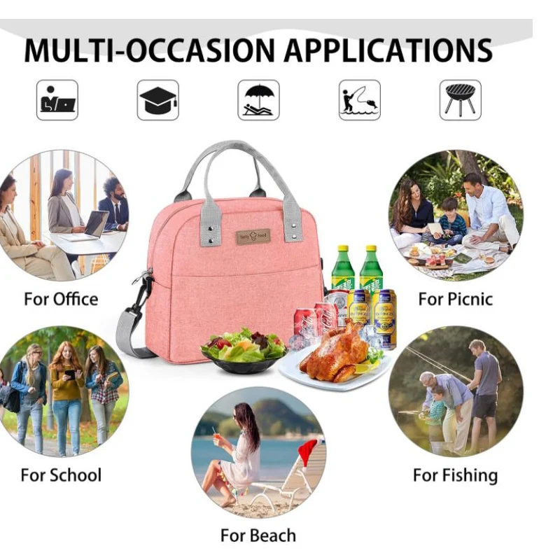 Reusable Lunch Bag for Women Men Lunch Tote Bags Cooler Food Container Insulated Bag for Work Travel Picnic Office Outdoor
