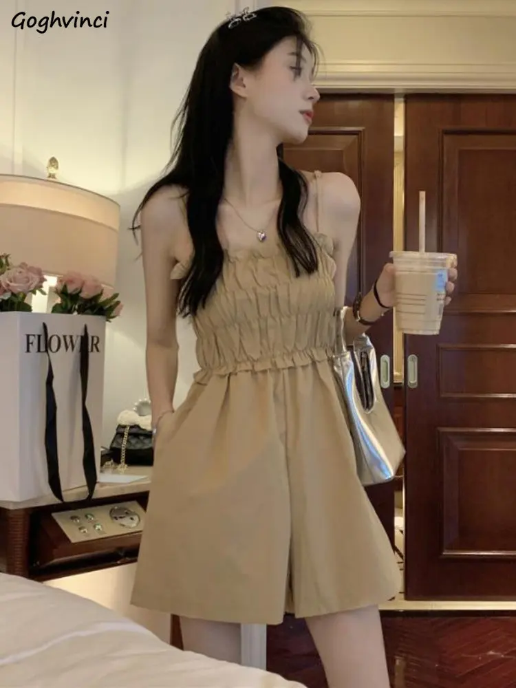 

Женские милые повседневные Простые Модные уличные комбинезоны со складками дизайнерские привлекательные свидания для студентов универсальные повседневные Популярные Новые