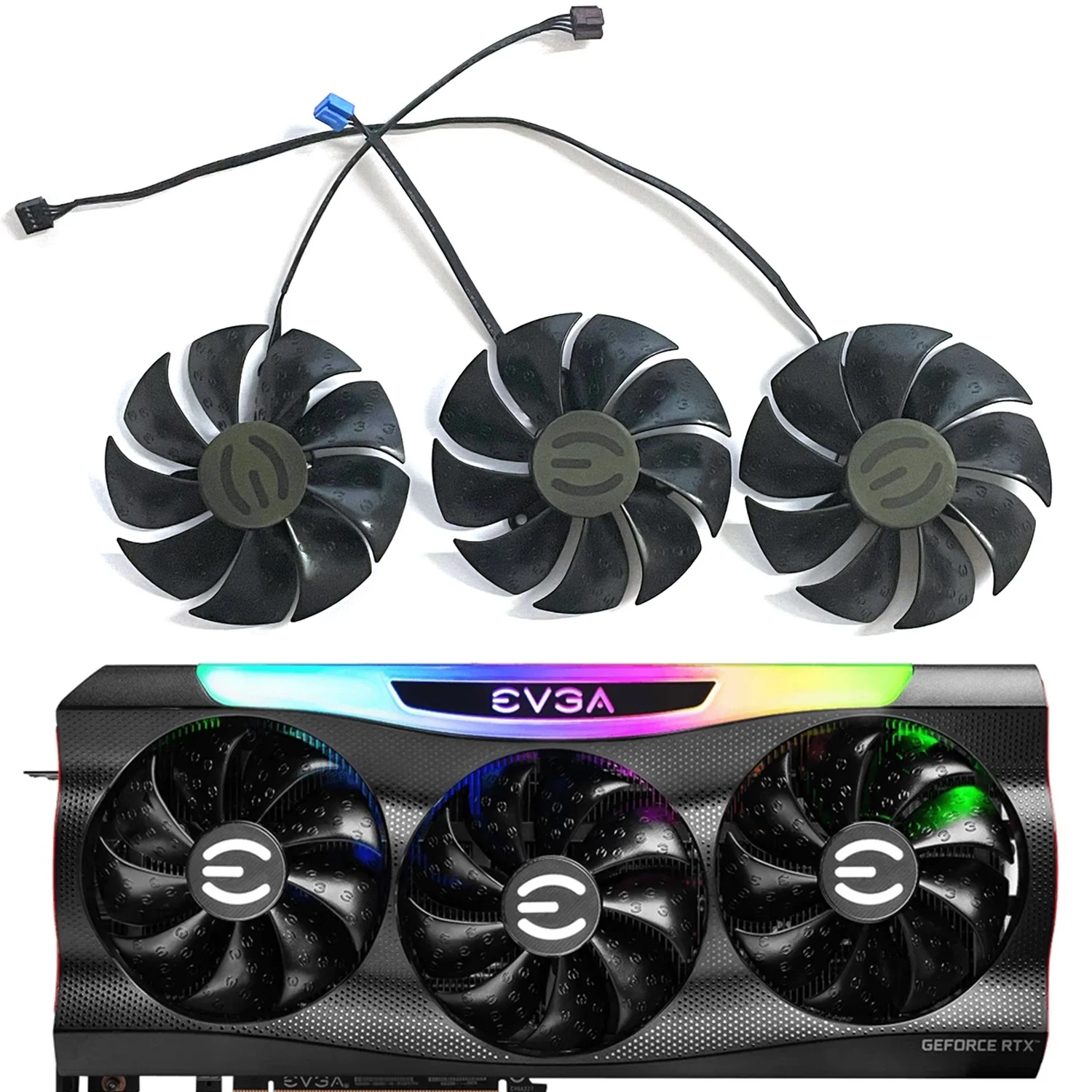 

88mm 4pin DC 12V 0.55A LD09220S12H RTX3090 GPU Cooler EVGA RTX 3090 RTX 3070 RTX 3080 RTX 3080 TI Graphics Card Cooling Fan